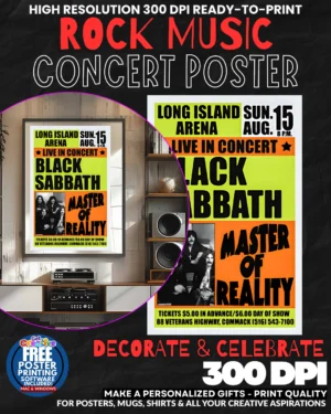 Black Sabbath 2 Music Rock Concert Poster Wall Art