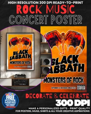 Black Sabbath 5 Music Rock Concert Poster Wall Art