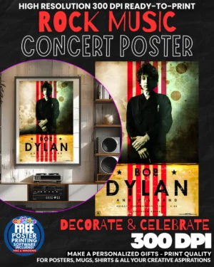 Bob Dylan 1 Music Rock Concert Poster Wall Art