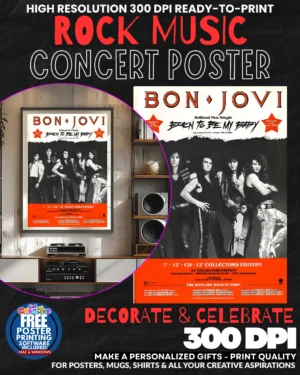 Bon Jovi 2 Music Rock Concert Poster Wall Art