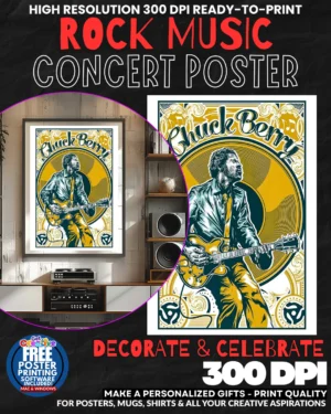 Chuck Berry 1 Music Rock Concert Poster Wall Art