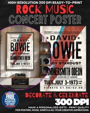 David Bowie 3 Music Rock Concert Poster Wall Art