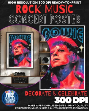 David Bowie 4 Music Rock Concert Poster Wall Art