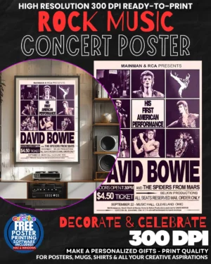 David Bowie 5 Music Rock Concert Poster Wall Art