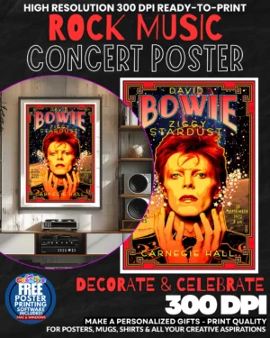 David Bowie 7 Music Rock Concert Poster Wall Art
