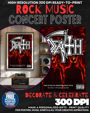 Death 1 Music Rock Concert Poster Wall Art