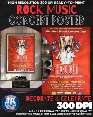 Elvis 2 Music Rock Concert Poster Wall Art