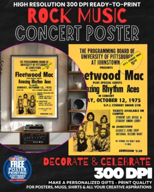 Fleetwood Mac 1 Music Rock Concert Poster Wall Art