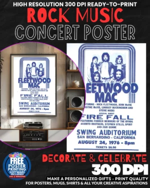 Fleetwood Mac 2 Music Rock Concert Poster Wall Art