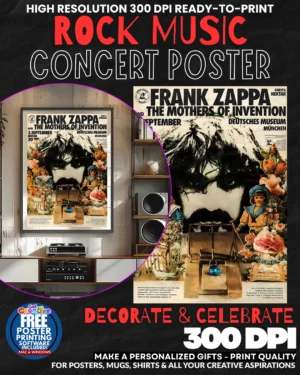 Frank Zappa 1 Music Rock Concert Poster Wall Art