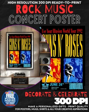 Guns N Roses 4 Music Rock Concert Poster Wall Art