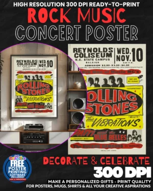 Rolling Stones 4 Music Rock Concert Poster Wall Art