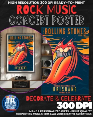 Rolling Stones 8 Music Rock Concert Poster Wall Art