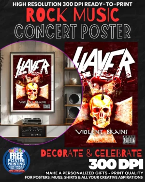 Slayer 6 Music Rock Concert Poster Wall Art