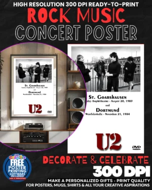 U2 9 Music Rock Concert Poster Wall Art