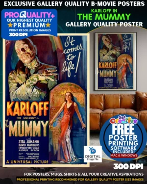 The Mummy - Boris Karloff - Gallery Quality B Movie Poster