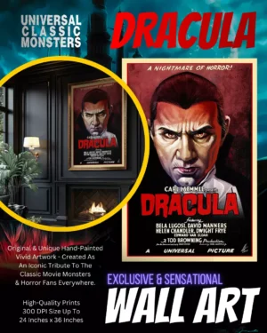 Universal Monsters Dracula - Classic Horror Movie Poster Art